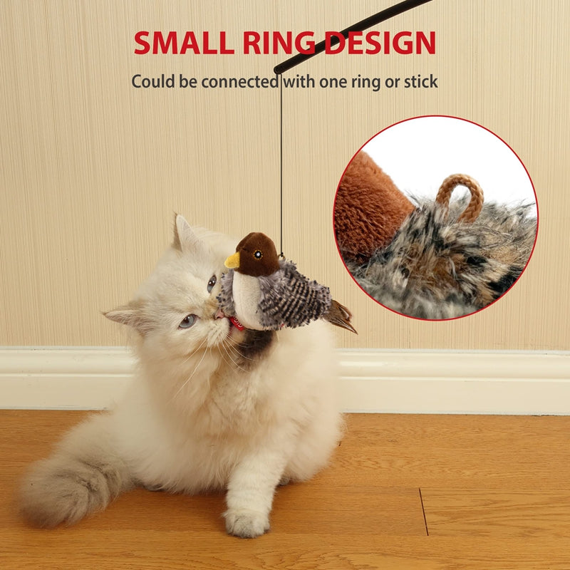 Interactive Electric Squeaky Bird Cat Toy – Realistic Flapping & Sound Plush Toy | USB Rechargeable Simulation Bird Toy for Cats Stress Relief & Hunting Play