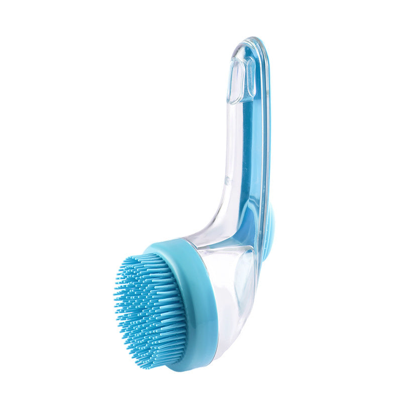 Long Handle Pet Bath Brush for Dogs & Cats – 2 in 1 Grooming & Cleaning Brush  Gentle Shampoo Massage Comb for Bath Time & Shedding Control