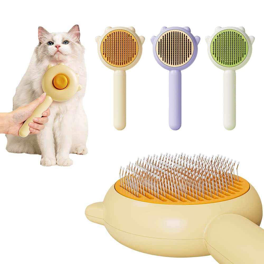 Pet Hair Cleaner Grooming Brush for Cats & Dogs – Self-Cleaning Deshedding Tool | Remove Loose Fur, Reduce Shedding & Massage Skin