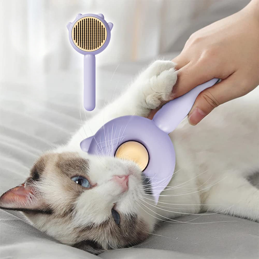 Pet Hair Cleaner Grooming Brush for Cats & Dogs – Self-Cleaning Deshedding Tool | Remove Loose Fur, Reduce Shedding & Massage Skin