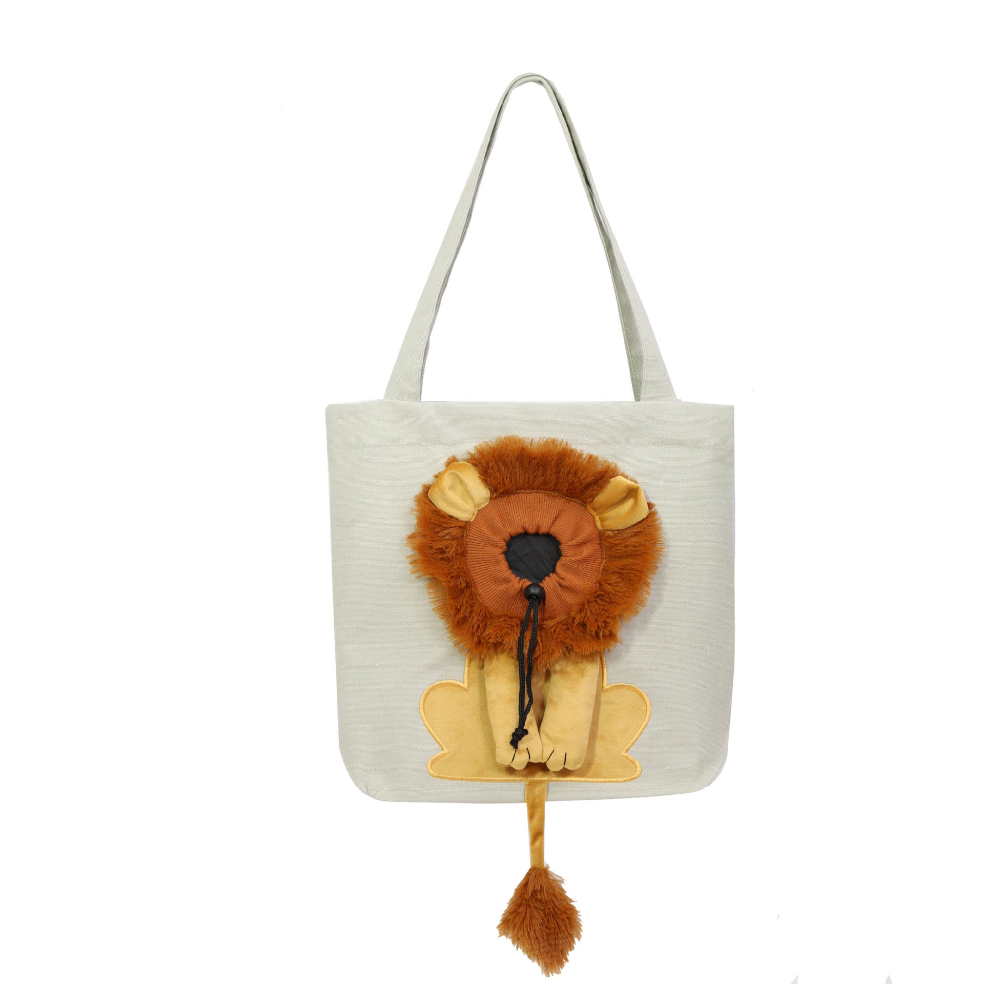 Soft Pet Carrier Bag (Lion Design) – Portable Breathable Travel Carrier for Cats & Small Dogs