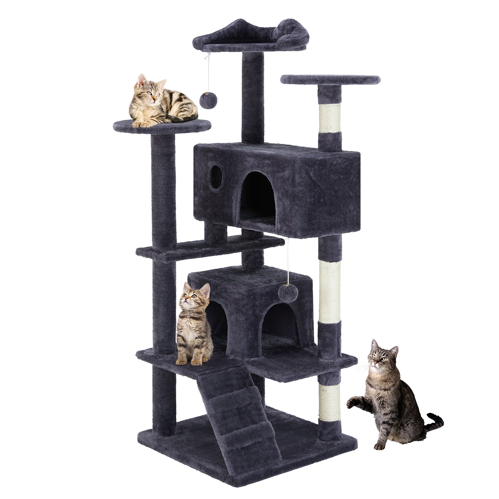 Multi-Functional Cat Treehouse & Climbing Frame – Cat Tower with Scratching Posts, Condo & Play Area