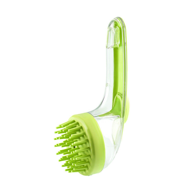 Long Handle Pet Bath Brush for Dogs & Cats – 2 in 1 Grooming & Cleaning Brush  Gentle Shampoo Massage Comb for Bath Time & Shedding Control