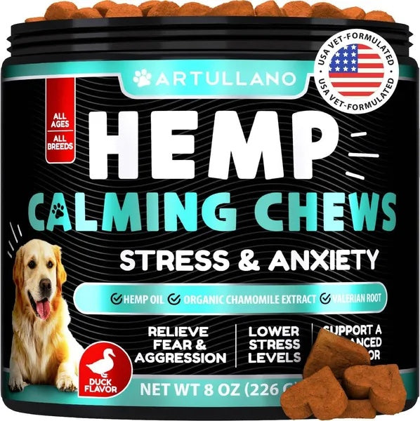 Hemp Chews DOG FOOD ANXIETY RELIEF CALMING TREATS for DOG Treat Chews -110x BEEF
