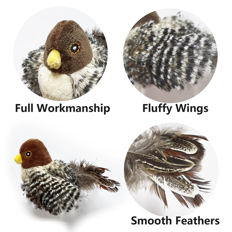 Interactive Electric Squeaky Bird Cat Toy – Realistic Flapping & Sound Plush Toy | USB Rechargeable Simulation Bird Toy for Cats Stress Relief & Hunting Play