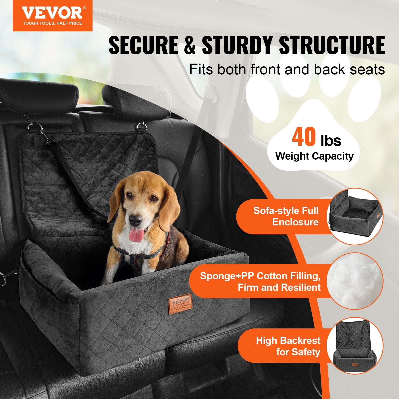 Pet Car Seat for Small & Medium Dogs – Safe, Comfortable Booster Seat for Travel