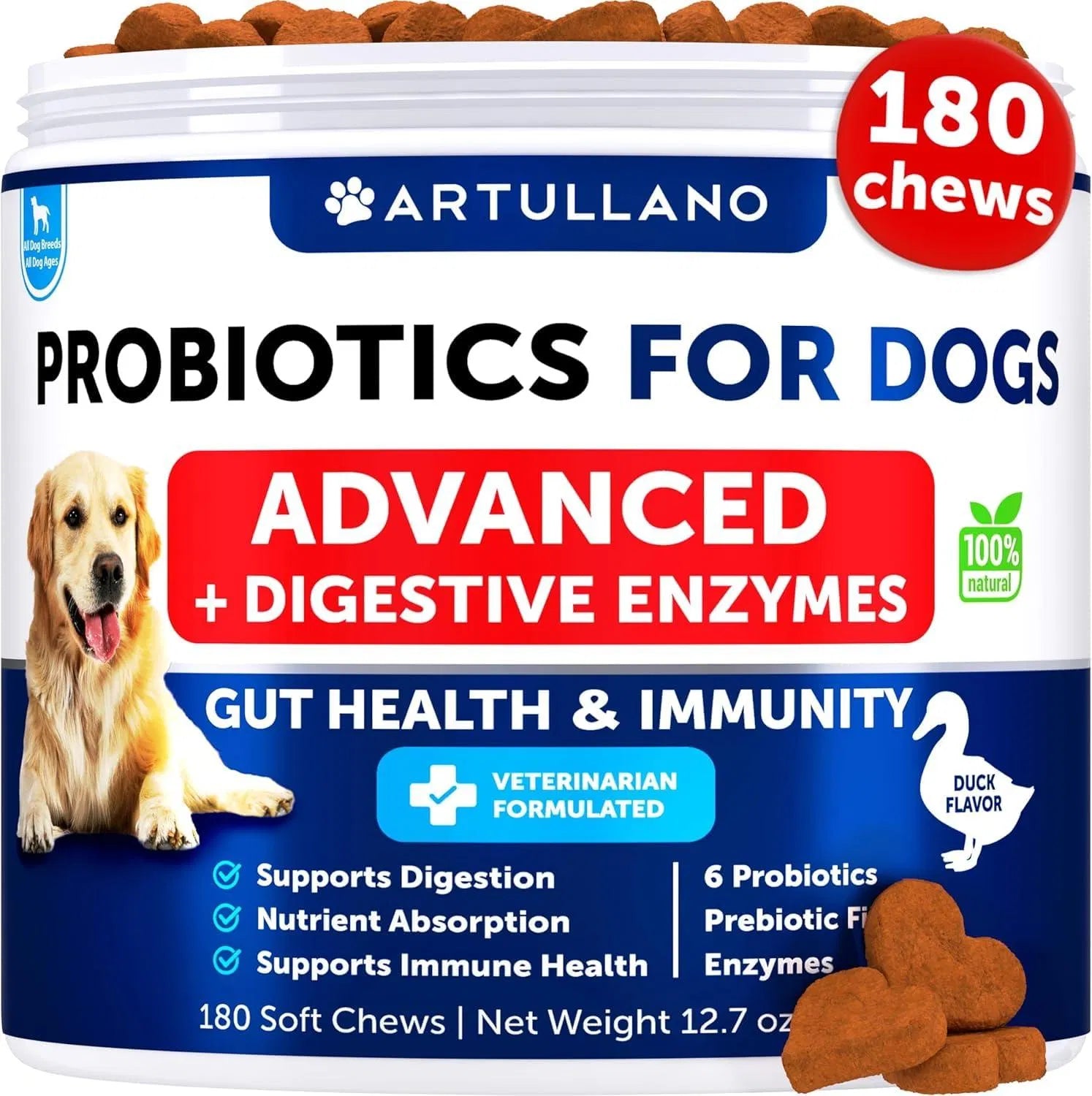 Probiotics for Dogs – Gut Health, Itchy Skin, Allergy & Immune Support Chews