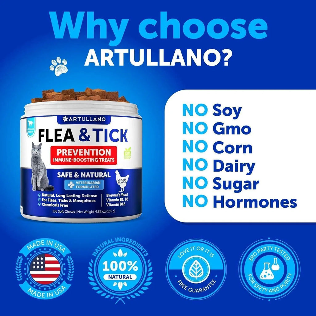 Natural Flea & Tick Prevention Treats for Cats – Immune Boosting, Chemical-Free Protection