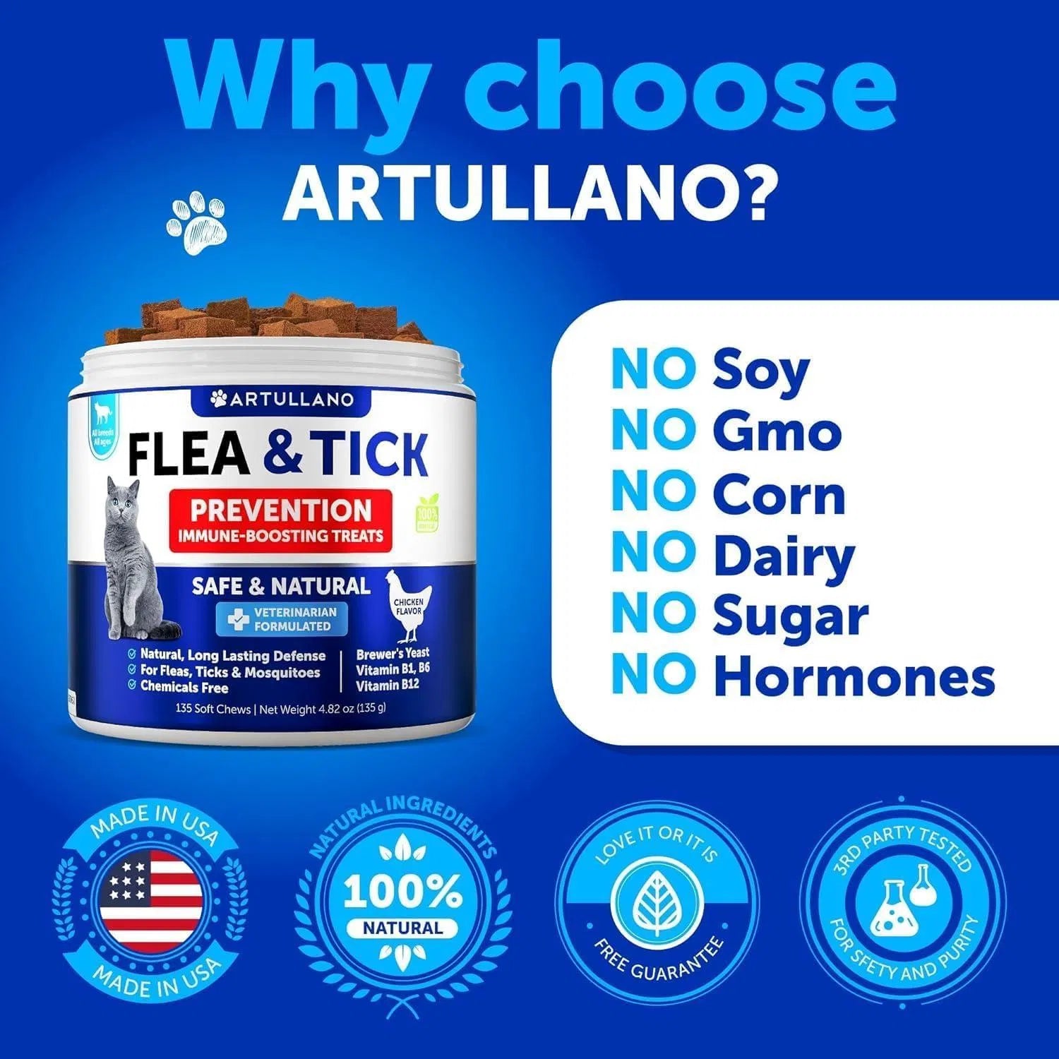 Natural Flea & Tick Prevention Treats for Cats – Immune Boosting, Chemical-Free Protection
