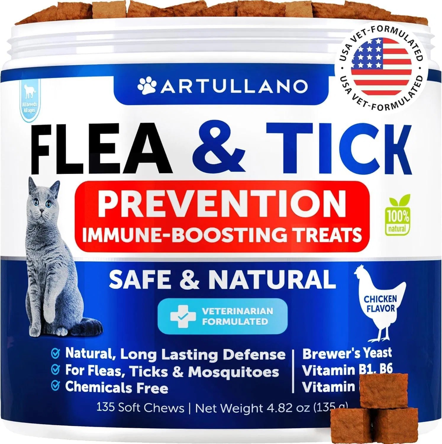 Natural Flea & Tick Prevention Treats for Cats – Immune Boosting, Chemical-Free Protection