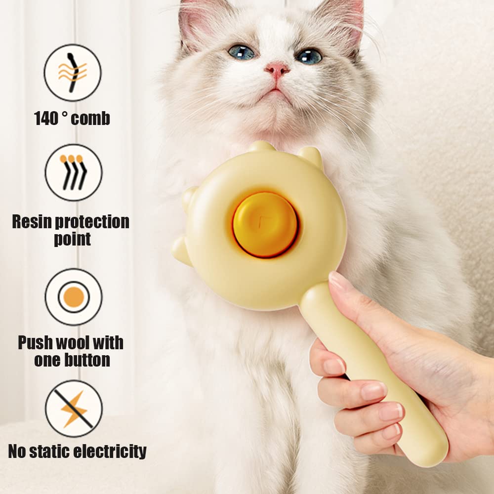 Pet Hair Cleaner Grooming Brush for Cats & Dogs – Self-Cleaning Deshedding Tool | Remove Loose Fur, Reduce Shedding & Massage Skin