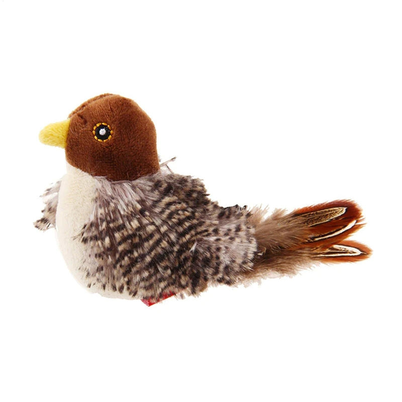 Interactive Electric Squeaky Bird Cat Toy – Realistic Flapping & Sound Plush Toy | USB Rechargeable Simulation Bird Toy for Cats Stress Relief & Hunting Play