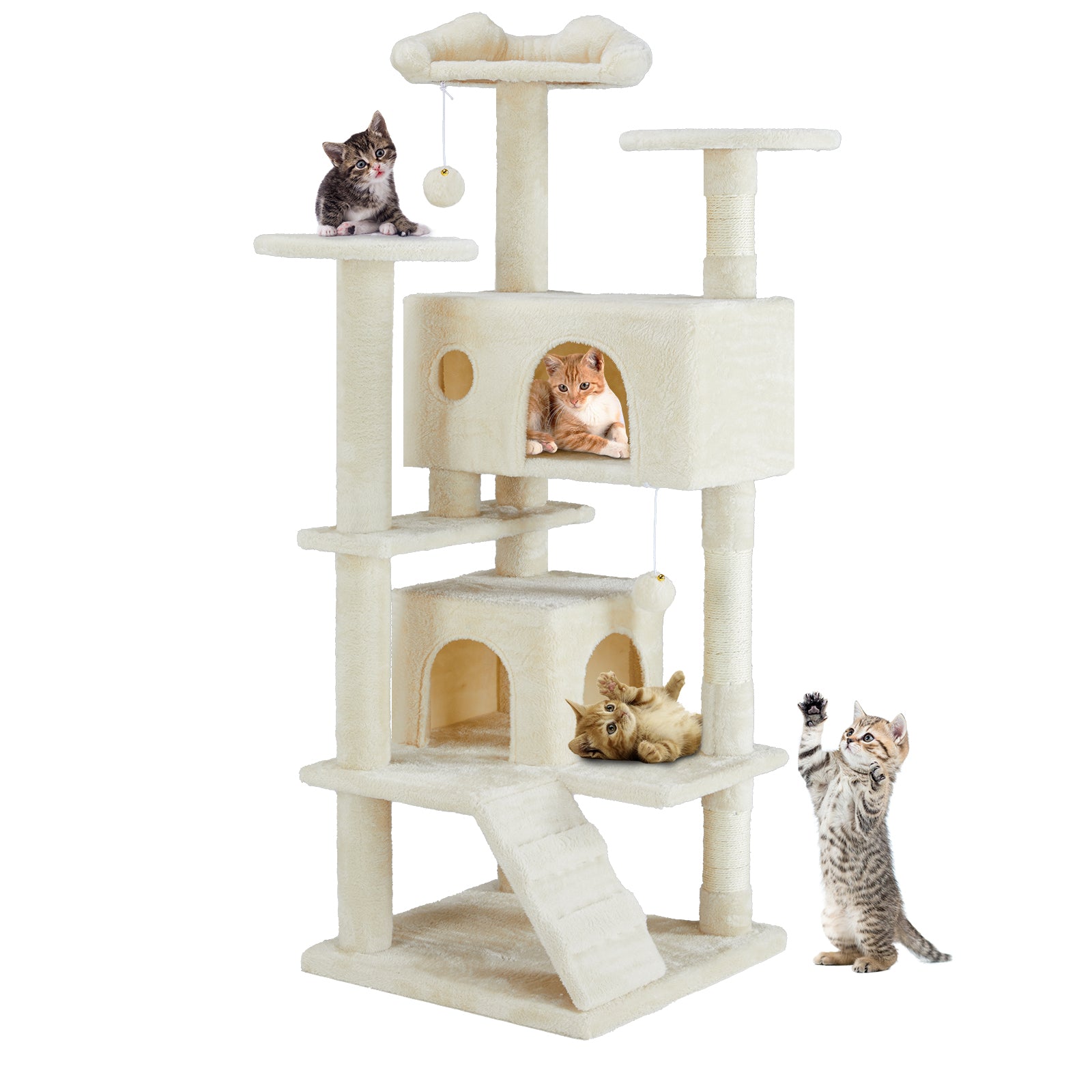 Multi-Functional Cat Treehouse & Climbing Frame – Cat Tower with Scratching Posts, Condo & Play Area